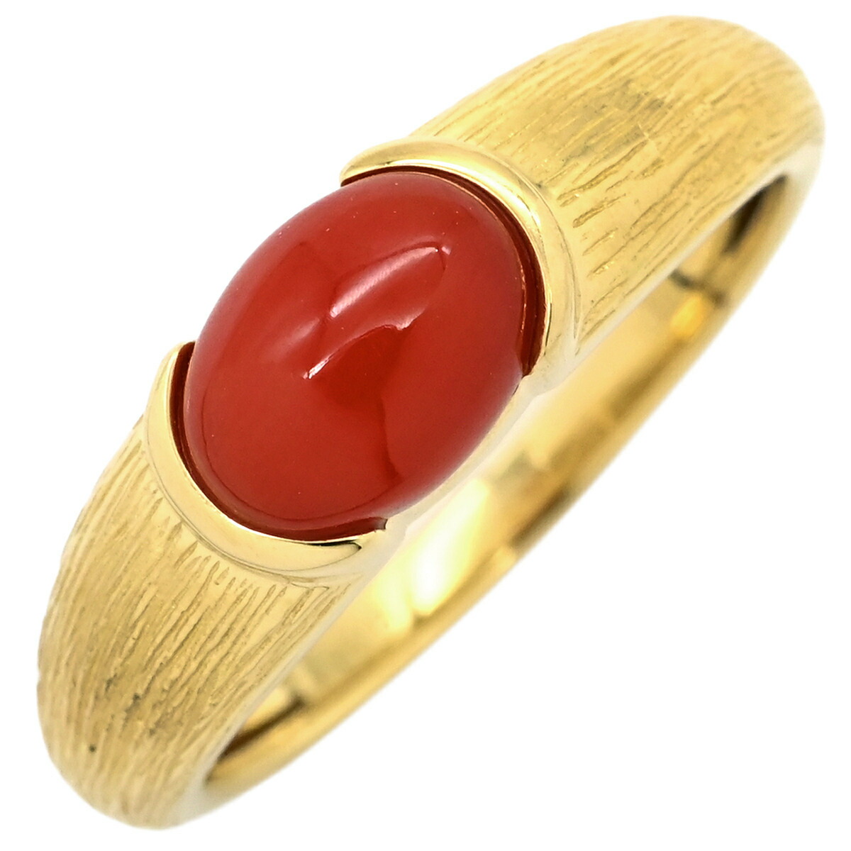 楽天市場】【USED-B】K18YG 血赤珊瑚リング 約19mm 16号 15.6g 18金