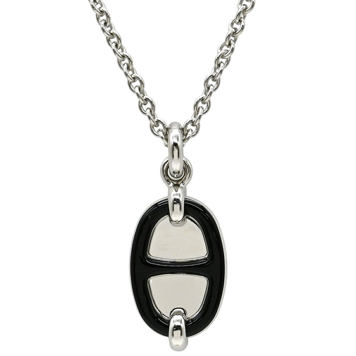 エルメス オーマイヨン ネックレス シェーヌダンクル シルバー ブラック 楽天市場】HERMES エルメス オーマイヨン シェーヌダンクル ネックレス