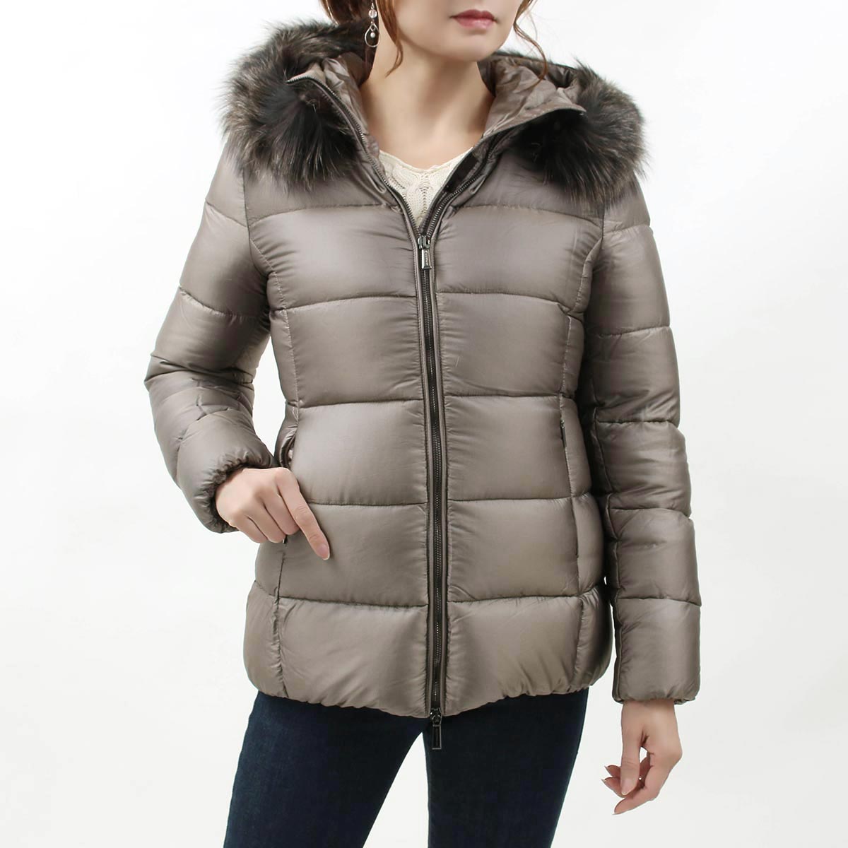 楽天市場 ムーレー アウター ダウンジャケット アパレル レディース アテナ フード付き ファンゴベージュ Atena Phu Fango Moorer ブランドショップ ブルーク