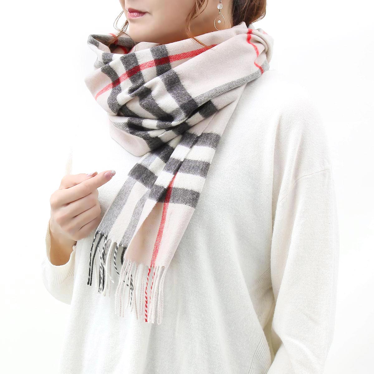 楽天市場 バーバリー ストール マフラー レディース ジャイアントチェック ストーンピンクベージュチェック Mu Giant Chk Cs Sc Cs A5129 Burberry ブランドショップ ブルーク