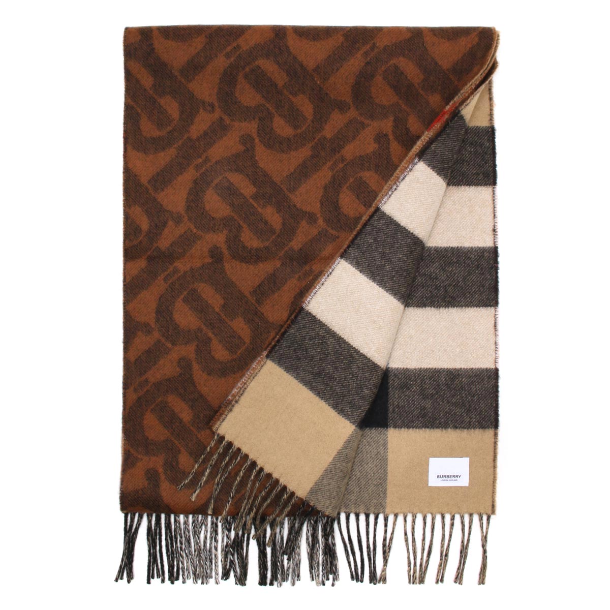 バーバリー ストール マフラー A3426 メンズ レディース ハーフメガチェック Tb モノグラム ストール マフラー リバーシブル マフラー スカーフ ダークチェストナットブラウン アーカイブベージュ Mu Tb Half Mega R Cs Sc A3426 Burberry ブランド
