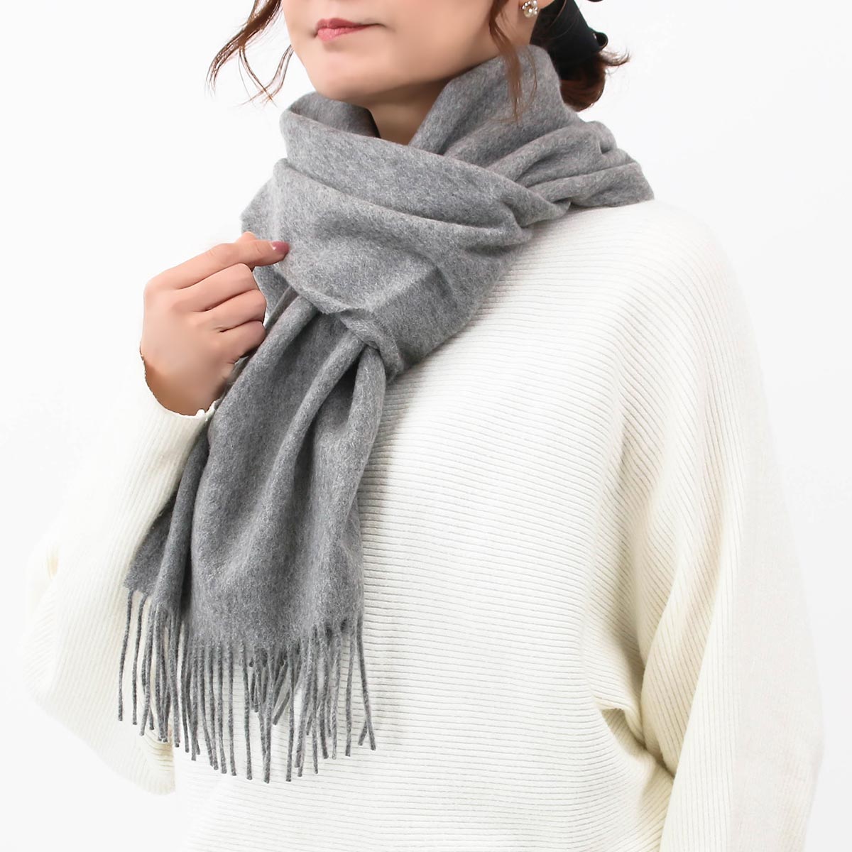 ジョンストンズ ストール マフラー メンズ レディース Wa57 グラニットグレー Wa Ha0300 Johnstons 最大72 Offクーポン