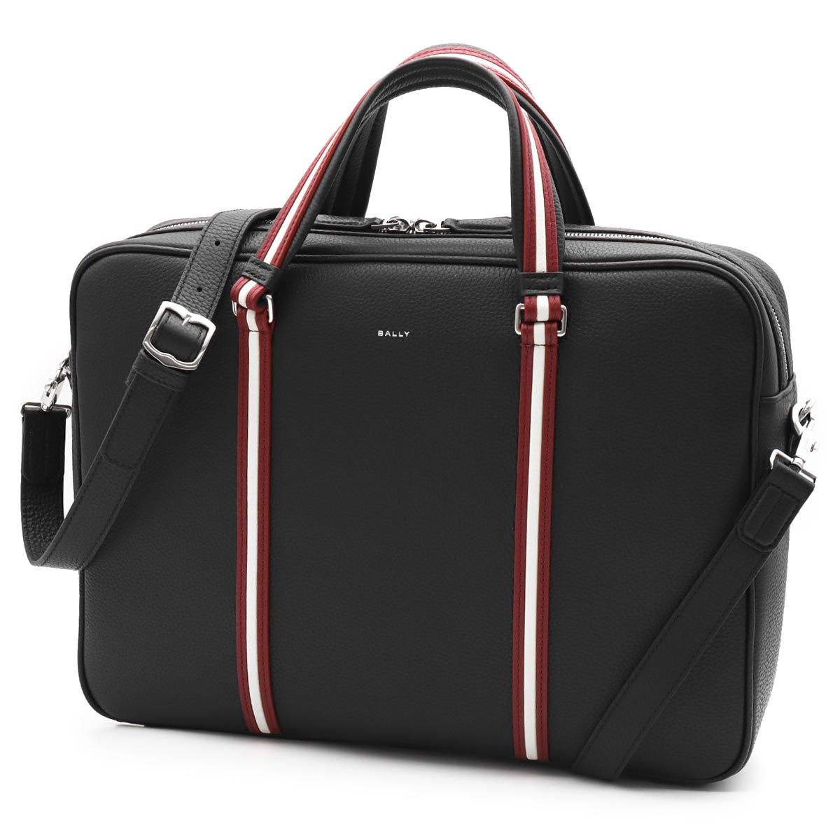 BALLY✨美品✨2way レザー　ブリーフケース　バリーライン　斜め掛け A4 Amazon.co.jp: バリー BALLYナイロン×レザー2WAYブリーフケース