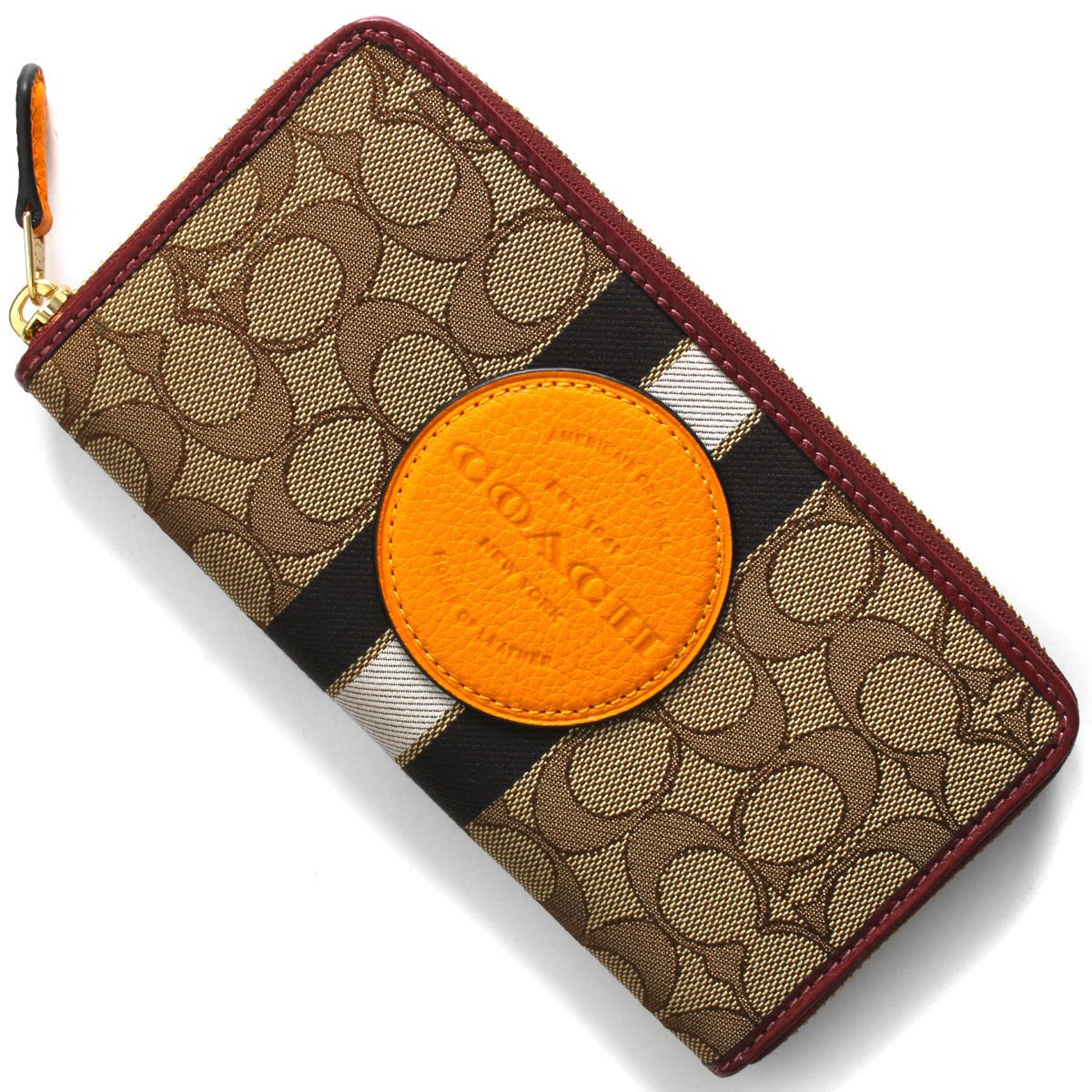 セール 登場から人気沸騰 コーチ 長財布 財布 レディース シグネチャー ストライプ パッチ カーキベージュ サンビームオレンジマルチ 3473 Imqzv Coach ブランドショップ ブルーク 5年保証 Www S Ifm Com