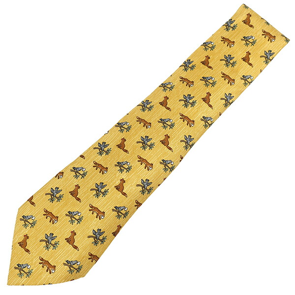 【美品】HERMES エルメス ネクタイ イエロー ブルー 総柄 動物 アニマル 楽天市場】【アパレル】HERMES エルメス ネクタイ アニマル 動物