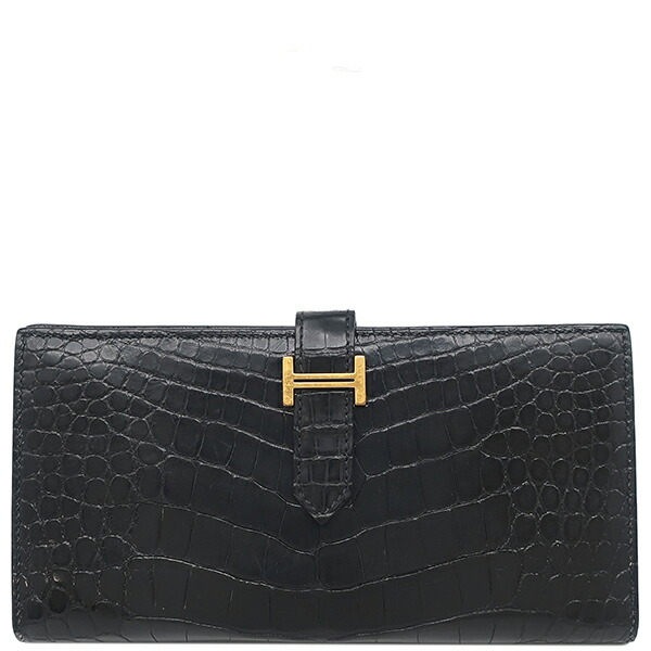 HERMES エルメス アリゲーター ブラック ブルー 二つ折り長財布 青 黒 楽天市場】【中古】エルメス コンスタンスロング アリゲーター