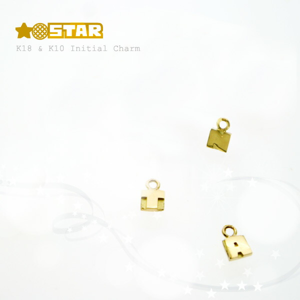 チャーム アルファベット イニシャル アクセサリー k18 k10 ゴールド ネックレス ピアス イエローゴールド ギフト プレゼント 誕生日 記念日 英文字 数字 ハート 星 【メール便対応】【送料無料】 ご褒美 卒業祝い 就職祝い 卒業記念 成人祝い 記念 母の日