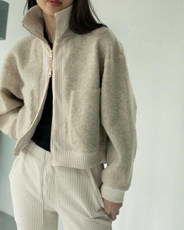 【即納】CaRouseLamBRa ケラウズランブラ SHEEP PILE＆CORDUROY (SHORT ZIP JK) シープパイル コーデュロイ ショートジップジャケット 232-230