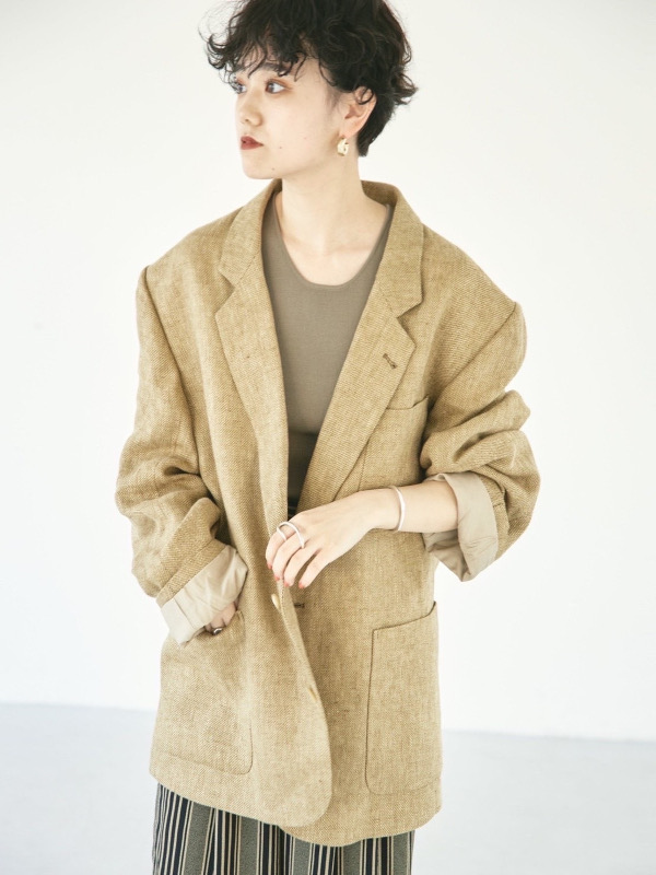 Boyfriend Linen Jacket'ボーイフレンドリネンジャケット 激安取寄