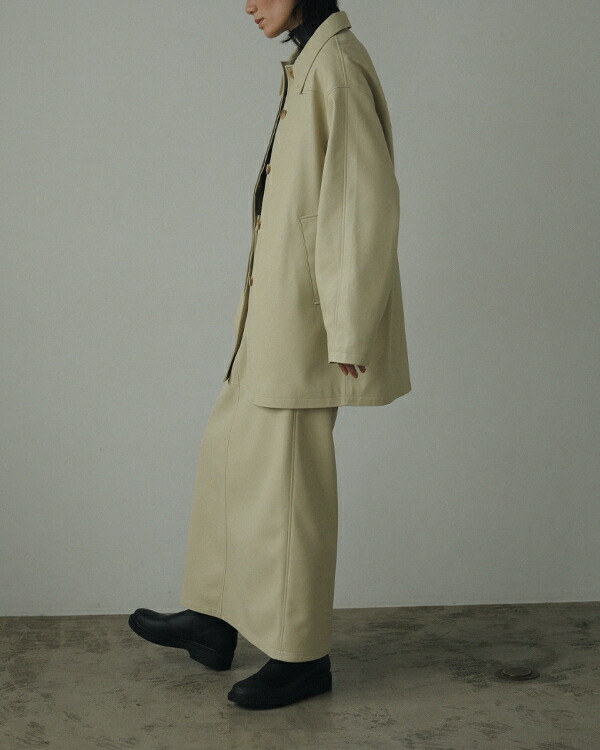 anuke アンヌーク エコレザーオーバージャケット 38 クリーム ànuke online store（アンヌーク） / Ecoleather Over