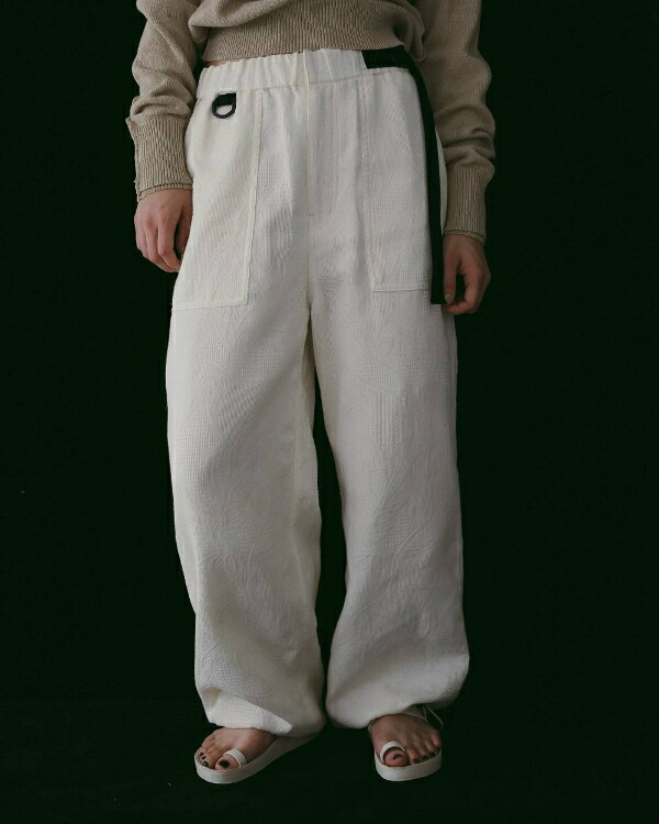・・nuke アンヌーク anuke 2026SS 2026Spring/Summer 春夏 Jacquard Drawstring Pants ジャカードドローストリングパンツ 62610707 船曳ひろみ 【2026SS新作予約】【6月下旬-7月下旬お届け予定】≪10月21日予約開始≫