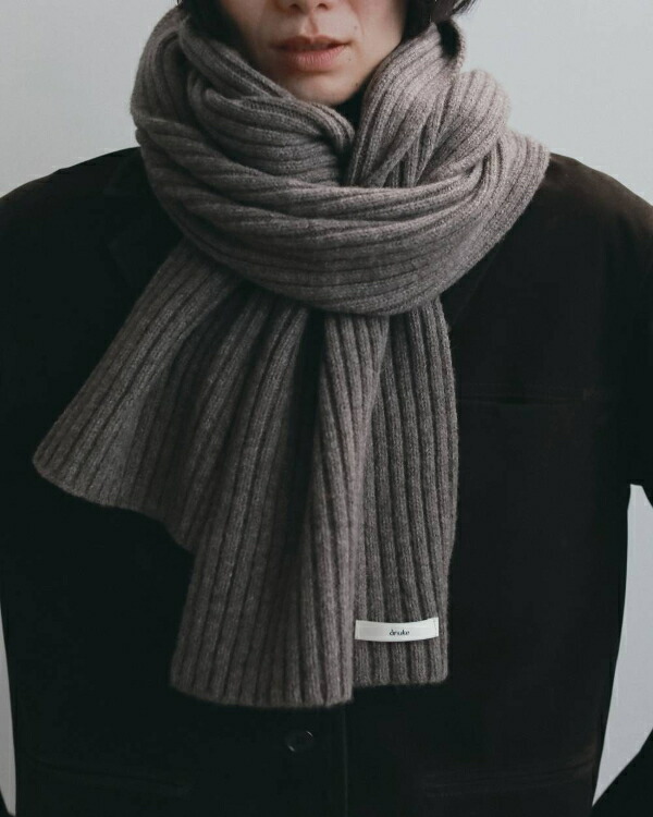 &agrave;nuke アンヌーク anuke2026AW 2026winter 秋冬 受注会 予約会Rib Knit Stole リブニットストール 62621023 船曳ひろみ【2026AW新作予約】【12月中旬-1月中旬お届け予定】≪6月24日予約開始≫｜ブルーロータス
