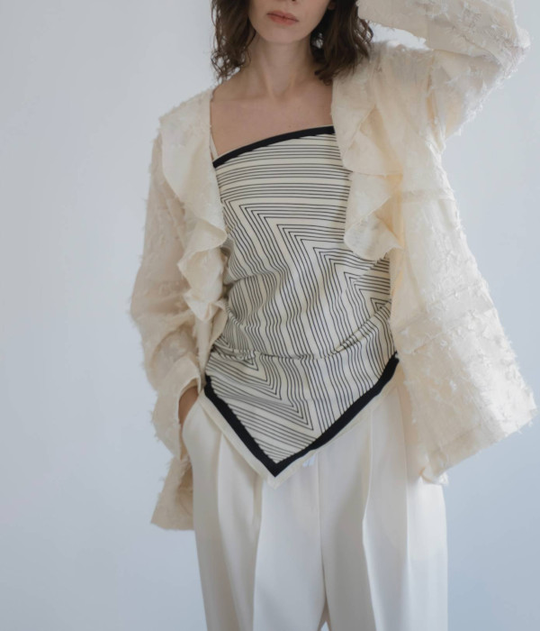 【即納】WILLFULLY ウィルフリー 2026springsummer 2026春夏 jacquard sheer ruffle frill shirt JK ジャカードシアーラッフルフリルシャツジャケット 2611-OU-02 【2026SS新作】≪4月9日入荷≫