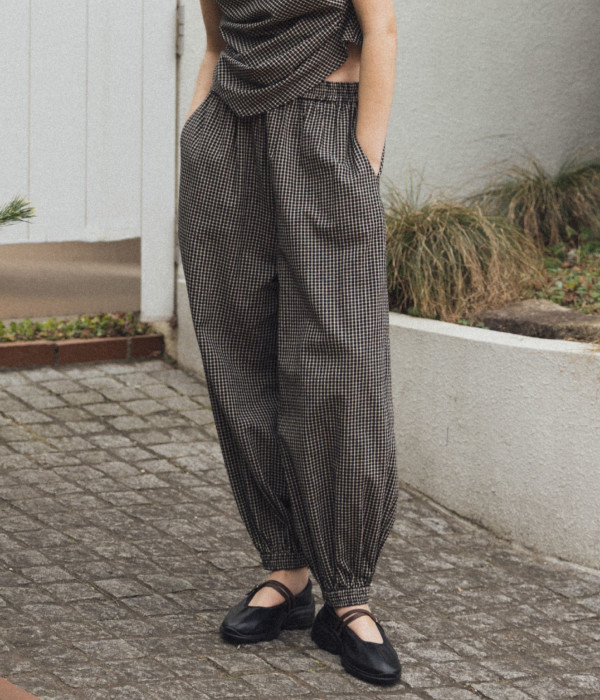 【即納】WILLFULLY ウィルフリー2026springsummer 2026春夏volume wide shirring check PT ボリュームワイドシャーリングチェックパンツ 2611-PT-06【2026SS新作】≪3月23日入荷≫