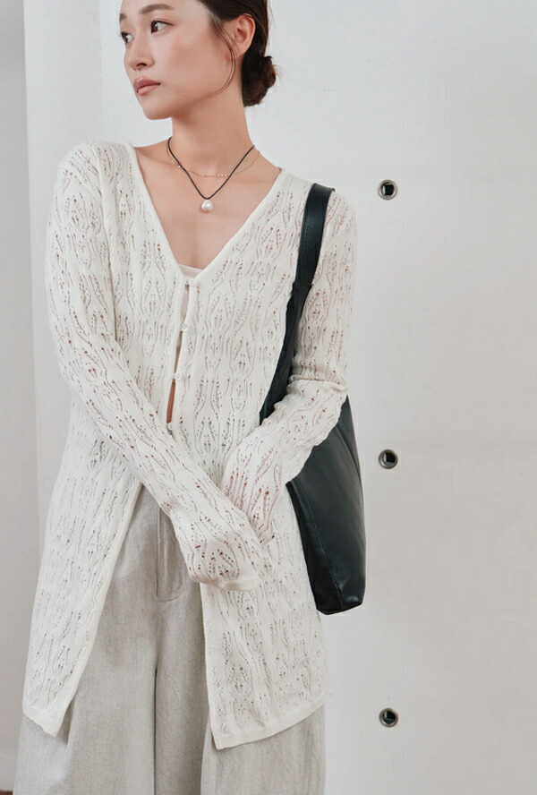 【即納】Hella ヘラ crochet lace Vneck cardigan クロシェレースVネックカーディガン h261-91 【2026SS新作】≪2月12日入荷≫