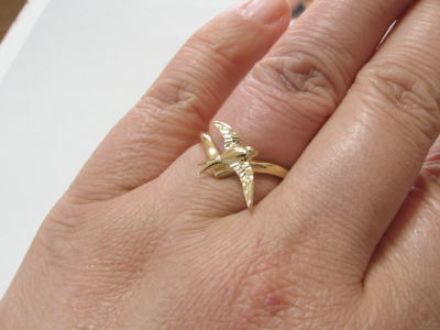 アクセサリー 指輪 18金 リング つばめ bor-17K18 K18つばめリング(11号)