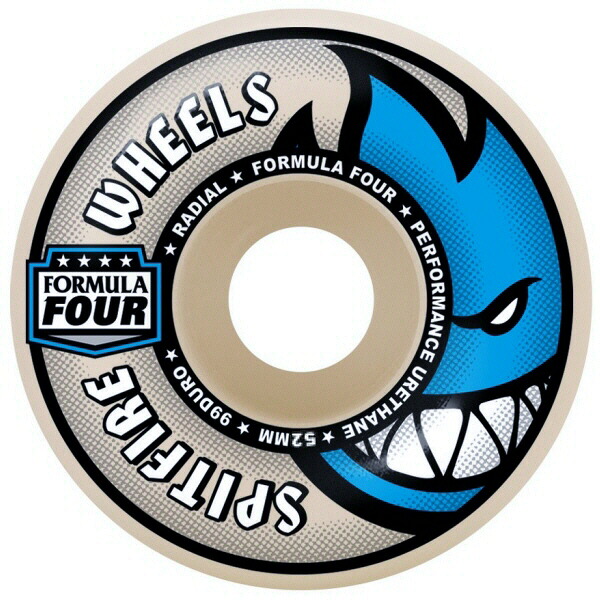 【送料込み(一部地域除く)】【スケートウィール】SPITFIRE(スピットファイア)FORMULA FOUR RADIAL WHITE(4個1セット)52mm99D【750】｜ブルーピーター