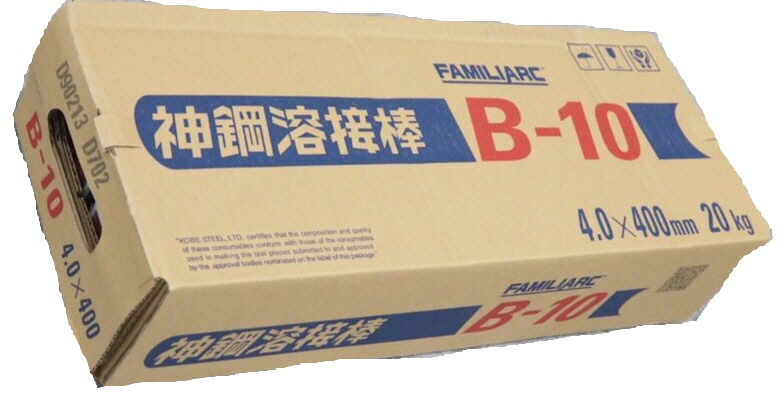 【送料込み(一部地域除く)】【溶接用品】神戸製鋼(KOBELCO)被覆アーク溶接棒 直径4.0mm×長さ400mm 20kg B-10 D91017 D704【566】|ブルーピーター