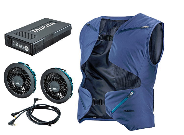 楽天市場】□マキタ 充電式ファンベスト FV215DZ 紺(デニム調)＋ファン