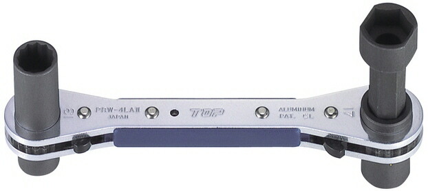 <br>【送料込み(一部地域除く)】<br>【作業工具】TOP(トップ工業)<br>ライトスラッチ2 アルミ製スライド ロング4サイズ板ラチェットレンチ PRW-4LA2【523】