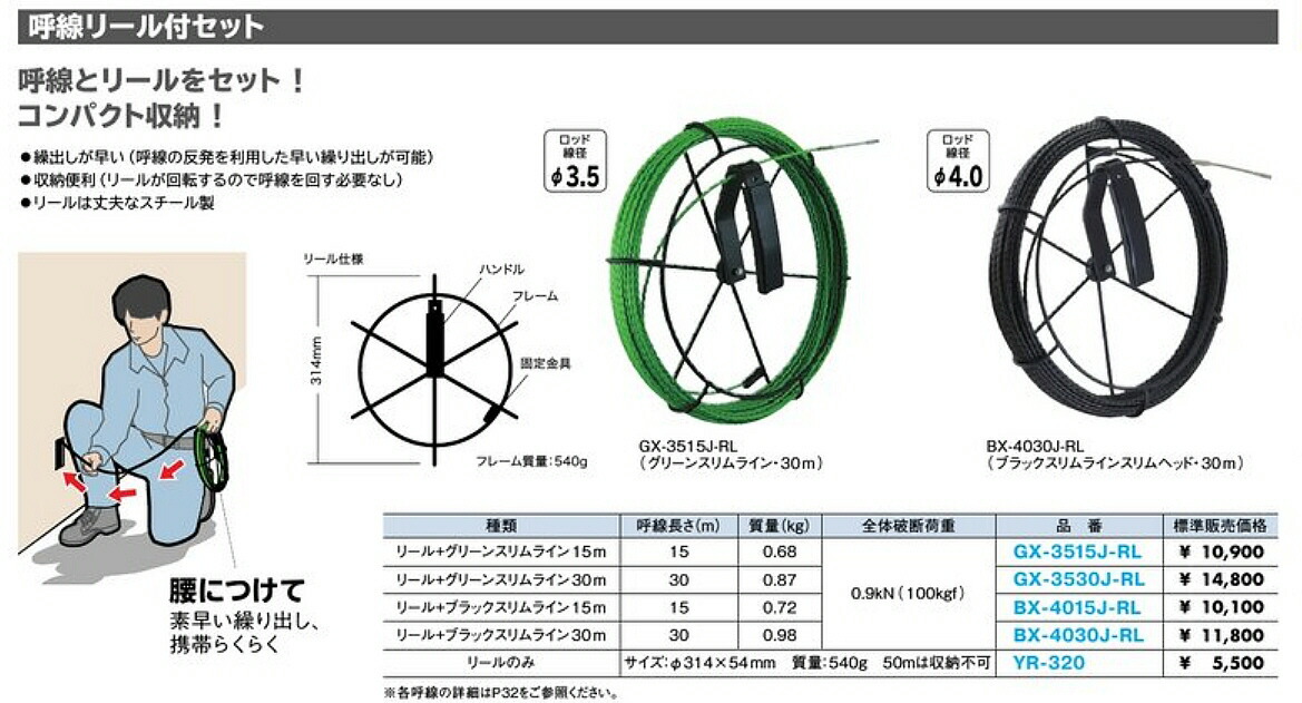 デンサン 呼線リール付セット グリーンスリムライン GX-3530J-RL | デンサン グリーンスリムライン GX3515J | 電設用部品・資材