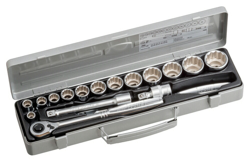 【送料込み(一部地域除く)】 【締付工具】TONE(トネ) ソケットレンチセット 差込角12.7mm(1/2)12角 760M【523】 14,938円