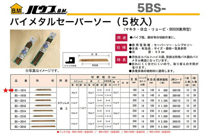 クーポン対象外】 ハウスBM バイメタルセーバーソーブレード 10枚入り