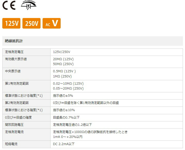 競売 共立電気計器 キューメグ 2レンジ小型絶縁抵抗計 3148A〔代引不可