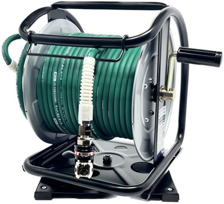 【送料込み】 高圧C型エアドラム 内径6mm×30m 回転台付 フジマック マッハ HPDAL-630TC【460】