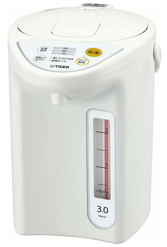 【送料込み(一部地域除く)】【キッチン家電】TIGER(タイガー)マイコン電動ポット 3.0L ホワイト PDR-G301(W)【590】|ブルーピーター