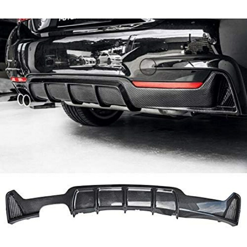【2014-2019 BMW 4シリーズ 車F32 F33 F36 420i 420d 428i 430i 専用】 M スポーツ パフォーマンス 専用 フロントスポイラー カーボン調 ABS塗装済み スプリッター板 リップスポイラ