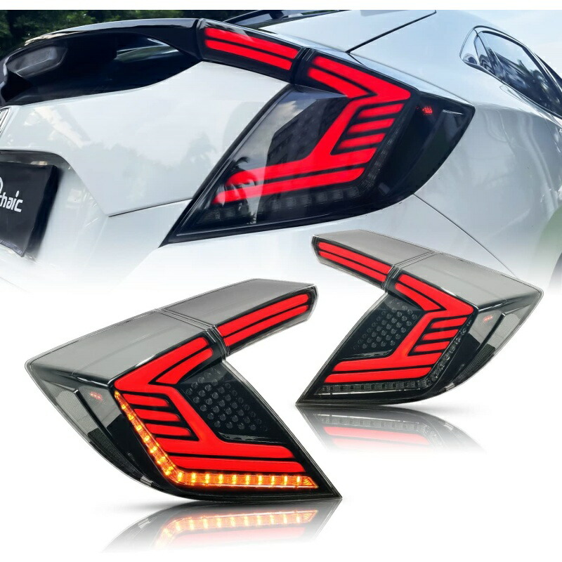 【2016ー2021年】新型 シビック テールランプ FK7 FK8 TYPE-R テールライト 流れるウインカー 全LED左右2点セット LED スモーク For CIVIC FK7 FK8 TYPE-R Taillights|ブルースカイストアージャパン