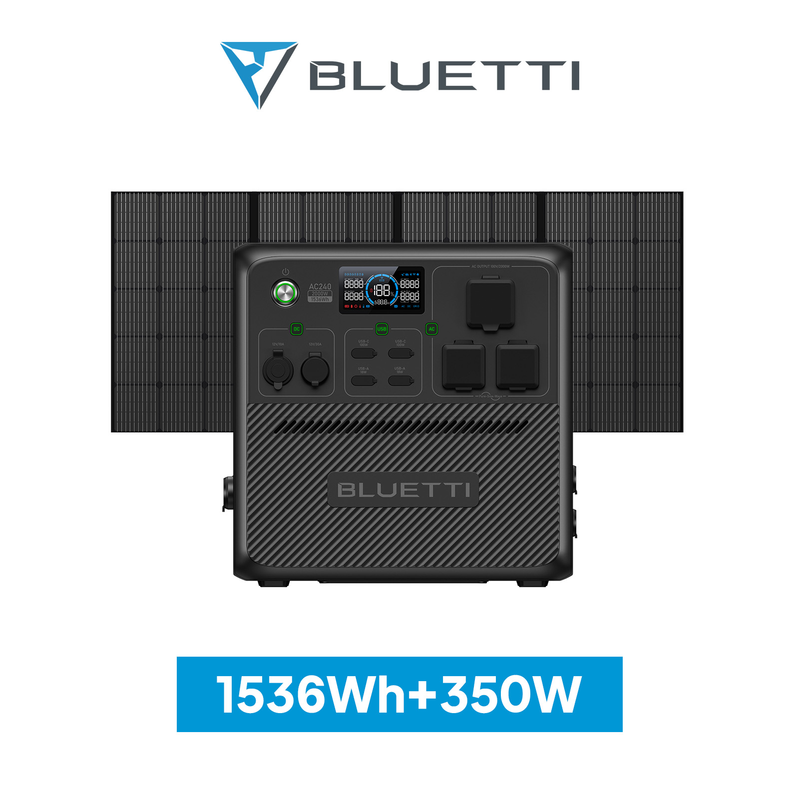 【楽天市場】【クーポン利用で224,600円】BLUETTI ポータブル電源 ソーラーパネル セット AC240+200W 1536Wh/2000W  大容量 家庭用蓄電池 防水防塵 6年保証 リン酸鉄 長寿命 バックアップ電源 (サージ3000W) 容量拡張可能 APP遠隔操作 防災グッズ ...