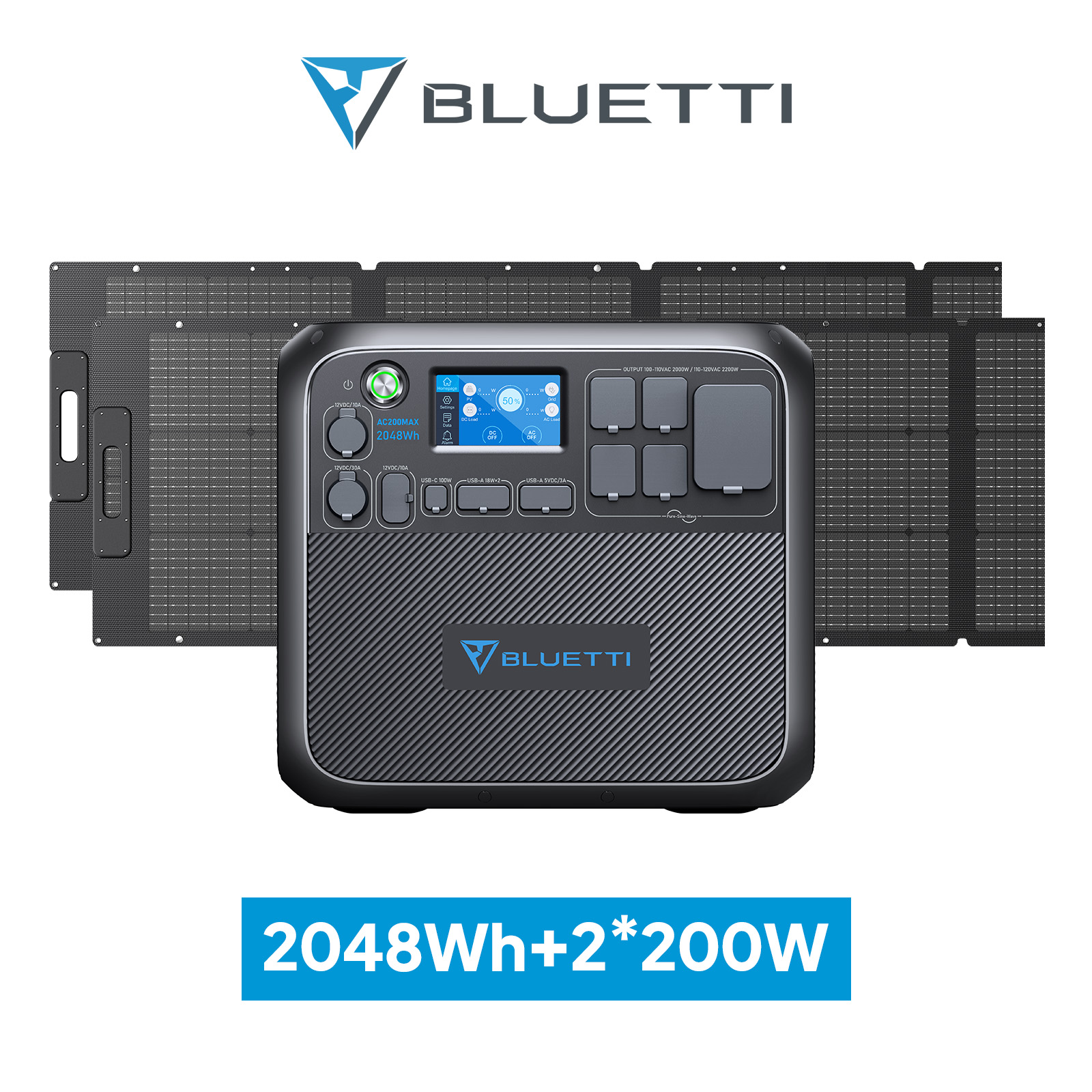 【楽天市場】【クーポン利用で129,800円】BLUETTI ポータブル電源 AC200MAX 2048Wh/2200W 大容量 蓄電池 家庭用  ソーラーパネル リン酸鉄リチウムイオン 電動工具 太陽光パネル 発電機 防災グッズ 停電 バックアップ電源 アウトドア キャンプ 車中泊 ...