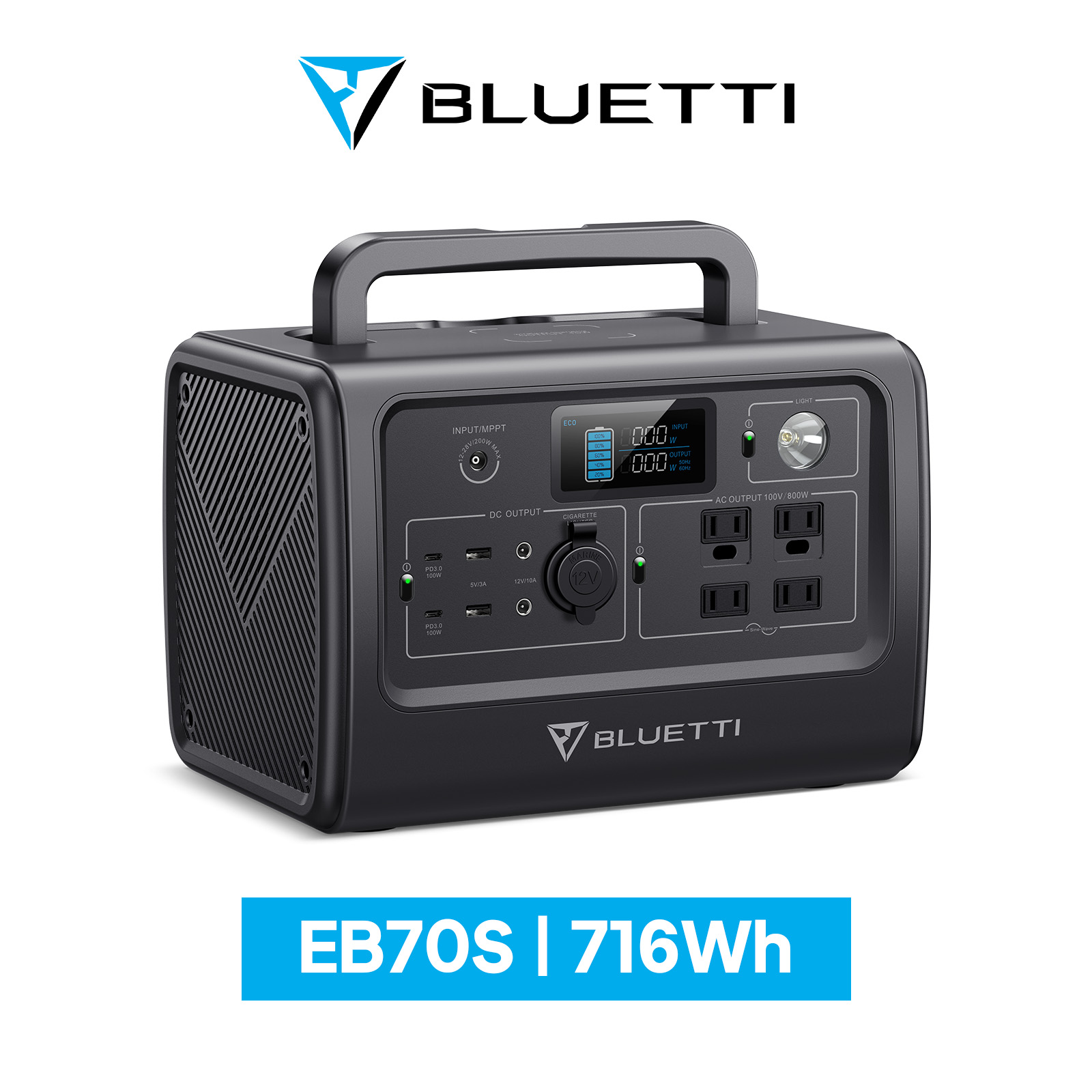 BLUETTI EB3A ポータブル電源 268Wh/600W (2) - アウトドア