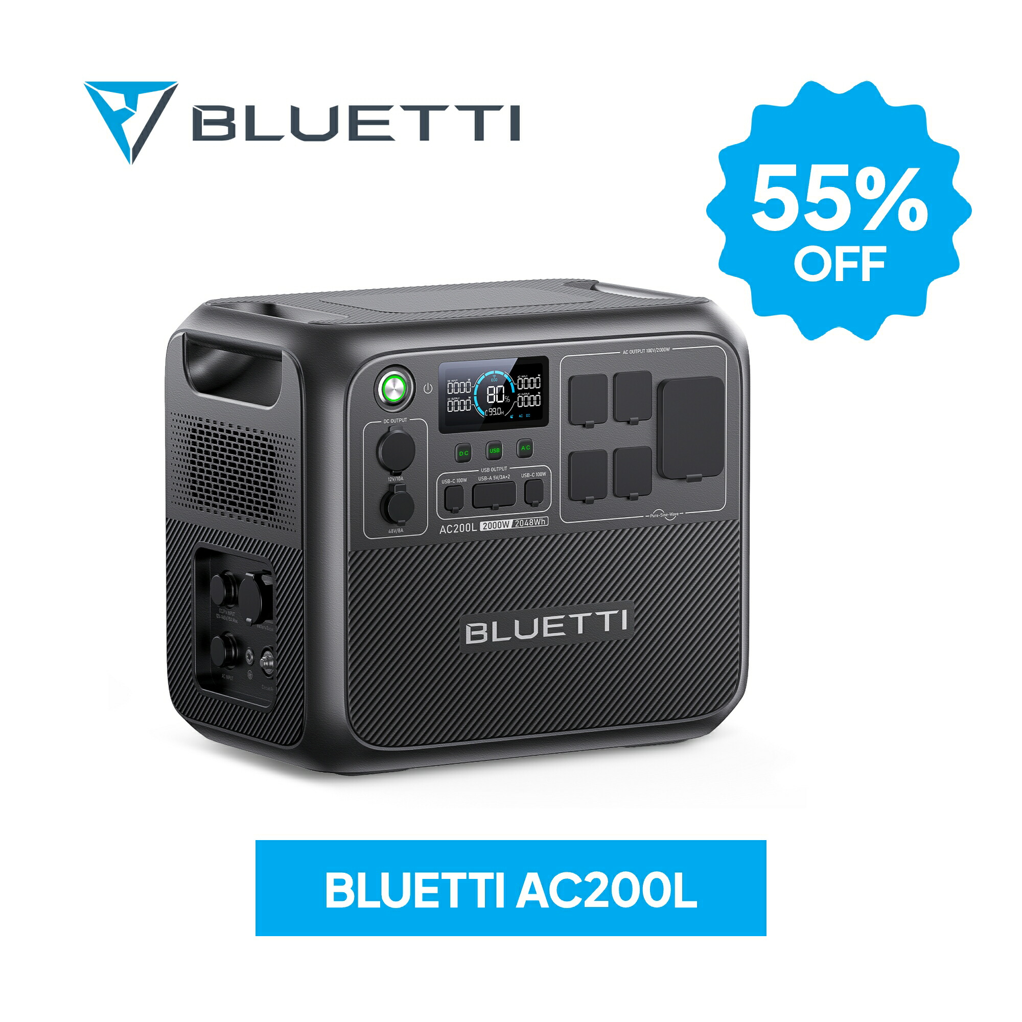 BLUETTI AC70 ポータブル電源 1000W BLUETTI AC70P 864Wh/1000W ポータブル電源 ブルーティー リン酸鉄