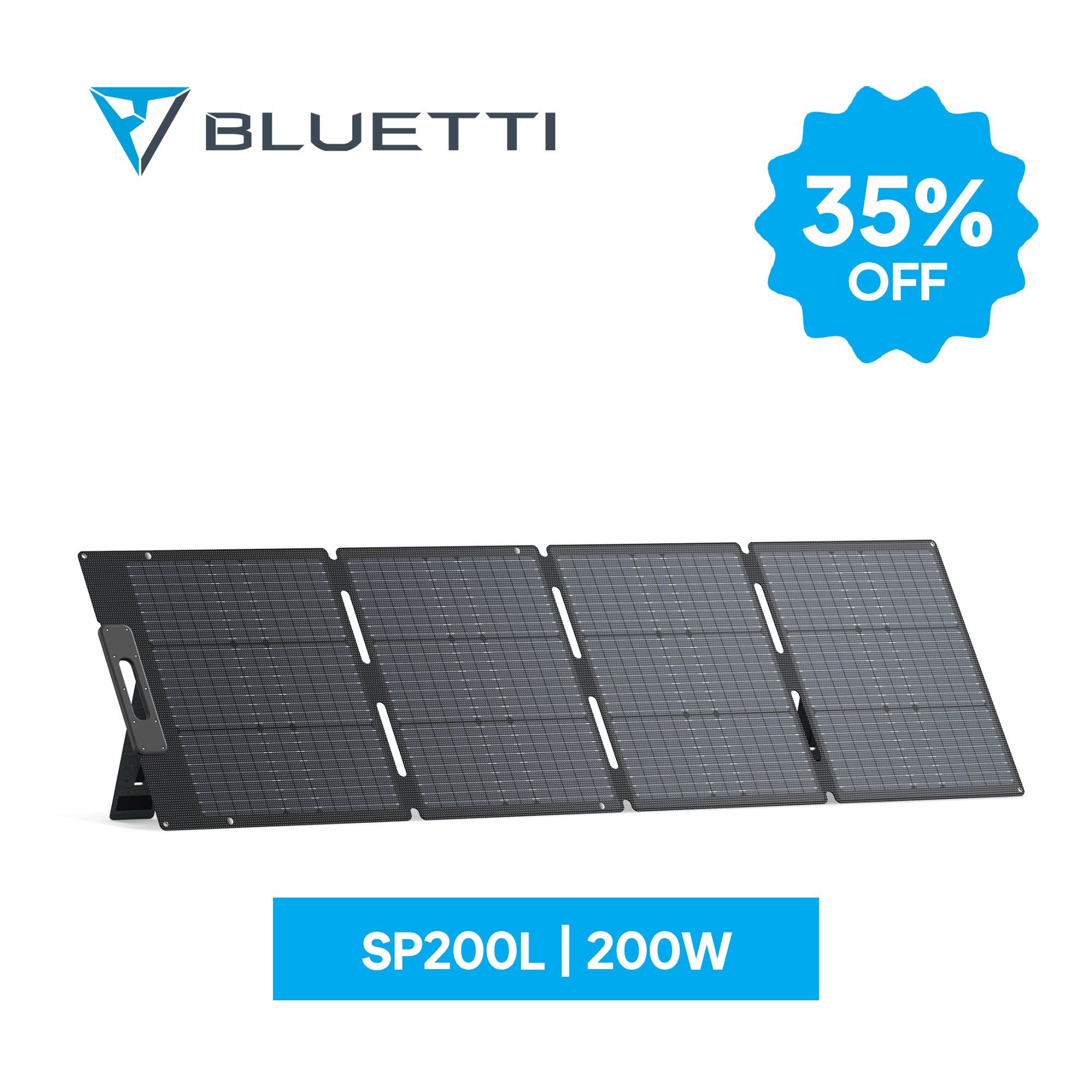 【クーポン利用で45,370円 3/31迄】BLUETTI 200Wソーラーパネル ソーラー充電器 太陽光発電 太陽光パネル 最新型ETFEソーラーチャージャー 折り畳み 単結晶 最大24%転換率 ポータブル電源 蓄電池 IP65防水 コンパクト 防災 キャンプ 節電対策 収納型スタンド