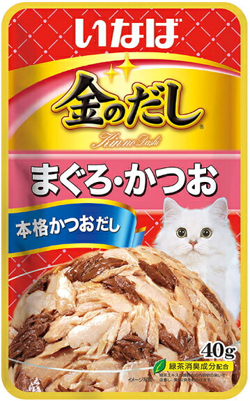 【いなばペット】金のだしパウチ　まぐろ・かつお　４０ｇｘ９６個（ケース販売）　TCR-151