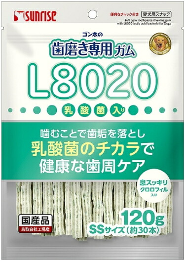 【サンライズ】ゴン太の歯みがき専用チュインガム ＳＳ大きさ Ｌ８０２０乳酸菌入り口・入口 クロロフィル入り口・入口 １２０ｇｘ４８個（入れもの売りわたす）
