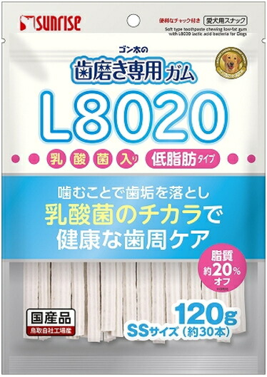 【サンライズ】ゴン太の歯みがき専用チュインガム ＳＳ大きさ Ｌ８０２０乳酸菌入り口・入口 低脂肪組織 １２０ｇｘ４８個（入れもの売りわたす）