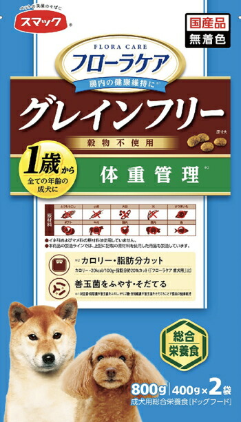 【平手打ち】フローラケアDOG １歳から体量保護すること ８００ｇｘ１２個（入れもの売りわたす）