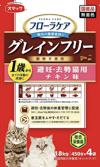 【平手打ち】フローラケアＣＡＴ 人工避妊法・疲労困憊猫用 意気地無し味 １．８ｋｇｘ６個（容れもの売りわたす）