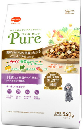 【日本ペット】コンボピュア　ドッグ　１１歳以上　５４０ｇｘ１２個（ケース販売）
