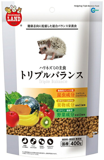 【マルカン】ハリネズミの主食 トリプル平衡にする ４００ｇｘ２４個（入れもの売りわたす）