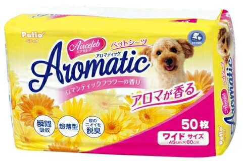 【ペティオ】エアセレブ アロマティックペットシーツワイド ５０枚ｘ８個（容れもの売りわたす）