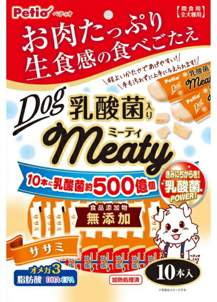 【ペティオ】Ｍｅａｔｙ（ミーティ） ササミ 乳酸菌入り口・入口 １０本入ｘ３０個（入れもの売りわたす）