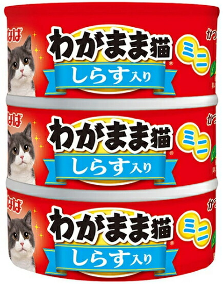 【いなばペット】わがまま猫まぐろミニ　しらす入り　まぐろ　６０ｇｘ３Ｐｘ２４個（ケース販売）　IM-292