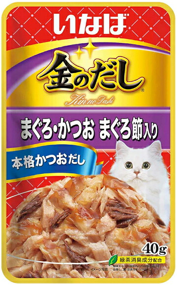 【いなばペット】金のだしパウチ　まぐろ・かつお　まぐろ節入り　４０ｇｘ９６個（ケース販売）　TCR-159