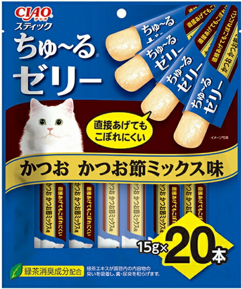 【いなば愛玩動物】チャオ 突っ支い棒 ちゅ～るジェリー かつお かつお節雑ぜ合わせる味 ２０本ｘ１６個（容れもの売りわたす） TSC-223
