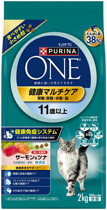 【ネスレピュリナ】ピュリナワン　キャット　１１歳以上　健康マルチケア　サーモン&ツナ　２ｋｇｘ６個（ケース販売）
